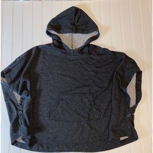 XS Girls Cape Poncho Charcoal Grey with Hoodie Kangaroo Pocket Old Navy